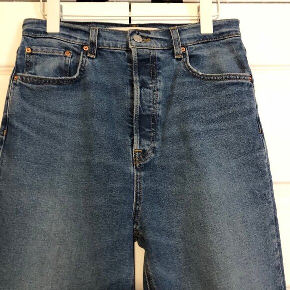 NWT GRLFRND Piper Jean Super High Rise Stretch Slim Crop Distress 28 MSRP $200 - Picture 5 of 9